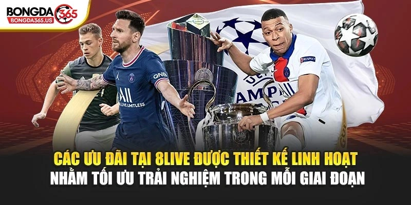 Các ưu đãi tại 8LIVE được thiết kế linh hoạt nhằm tối ưu trải nghiệm trong mỗi giai đoạn